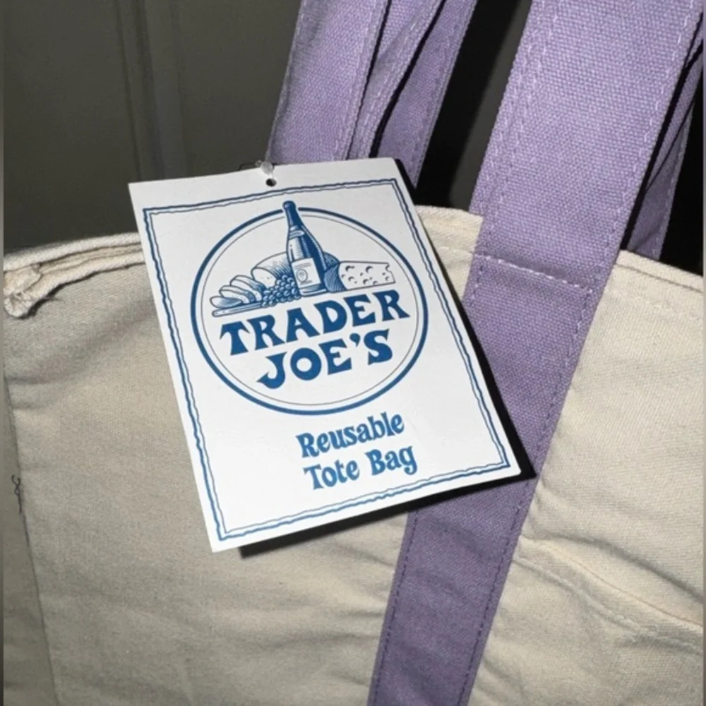 Trader Joe’S I Tote I Canvas I Large I Pastel Purple **(Set of 2)